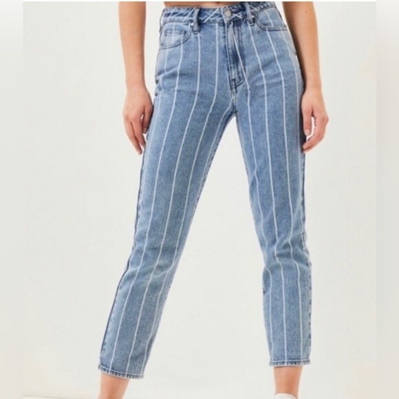 Pacsun Mom Jeans Vertical Stripes Size 24 - Picture 1 of 10